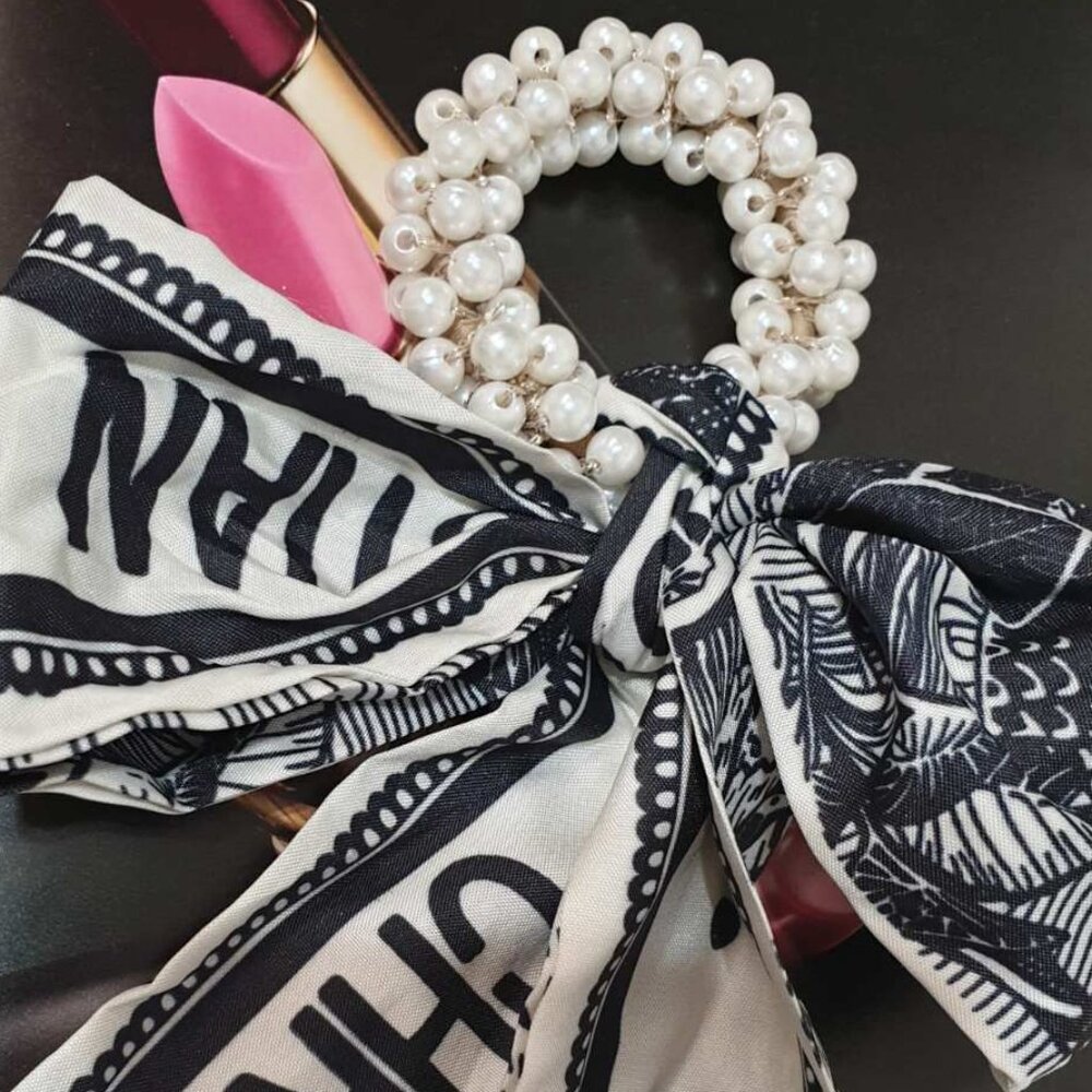 Fashion White Navy Elastic Hair Tie Girl Women Casual Formal Accessory Gift